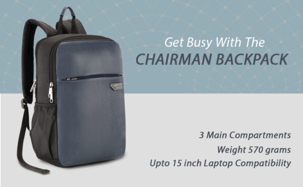 Lavie Sport 43cm Chairman 24 Litres Backpack with Padded Laptop Sleeve | Vegan Leather Business Backpack for Men & Women | Durable Office Bag | Upto 14 inch Notebook/MacBook Compatible - Image 2